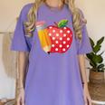 Back To School Pencil And Apple Teacher Student Women's Comfort Colors T-Shirt Violet