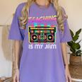 Back To School Retro Teaching Is My Jam 80s Teacher Boombox Women's Comfort Colors T-Shirt Violet