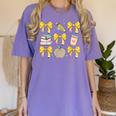 Back To School Yellow Bows Book Coffee Leopard Apple Teacher Women's Comfort Colors T-Shirt Violet Back To School Yellow Bows Book Coffee Leopard Apple Teacher Women's Comfort Colors T-Shirt Violet
