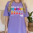 Battery Life Of a Teacher Shirt Thanksgiving Teacher Women's Comfort Colors T-Shirt Violet Battery Life Of a Teacher Shirt Thanksgiving Teacher Women's Comfort Colors T-Shirt Violet