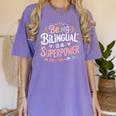 Being Bilingual Is A Superpower ESL Teacher School Women's Comfort Colors T-Shirt Violet