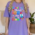 I Blasted Through 100 Days Of School 100th Day Teacher Kids Women's Comfort Colors T-Shirt Violet