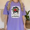 Bleached Teacher Para Life Paraprofessional Cute Messy Bun For Men Women Girls Kids Women's Comfort Colors T-Shirt Violet