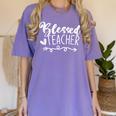Blessed Teacher For Men Women Kids Women's Comfort Colors T-Shirt Violet