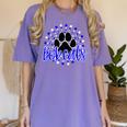 Blue Bobcats School Spirit Coquette Bow Mascot Teacher Women's Comfort Colors T-Shirt Violet
