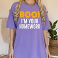 Boo I'm Your Homework Halloween Teacher Costume Women's Comfort Colors T-Shirt Violet Boo I'm Your Homework Halloween Teacher Costume Women's Comfort Colors T-Shirt Violet