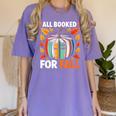 All Booked For Fall Book Pumpkin Autumn Thanksgiving Teacher Women's Comfort Colors T-Shirt Violet