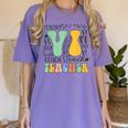 Braille Teacher Of The Visually Impaired Groovy VI Teacher Women's Comfort Colors T-Shirt Violet Braille Teacher Of The Visually Impaired Groovy VI Teacher Women's Comfort Colors T-Shirt Violet