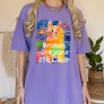 Broken Crayons Still Color Cat Teacher Women's Comfort Colors T-Shirt Violet Broken Crayons Still Color Cat Teacher Women's Comfort Colors T-Shirt Violet