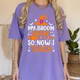 My Broom Broke So Now I Teach Halloween Teacher Women's Comfort Colors T-Shirt Violet My Broom Broke So Now I Teach Halloween Teacher Women's Comfort Colors T-Shirt Violet