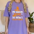 My Broom Broke So Now I Teach Math Teacher Halloween Women's Comfort Colors T-Shirt Violet My Broom Broke So Now I Teach Math Teacher Halloween Women's Comfort Colors T-Shirt Violet