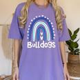 Bulldogs School Mascot Rainbow Teacher Lover Women's Comfort Colors T-Shirt Violet