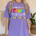 Some Call It Chaos We Call It Kindergarten Teacher Women's Comfort Colors T-Shirt Violet