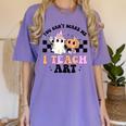 You Can't Scare Me I Teach Art Retro Teacher Ghost Halloween Women's Comfort Colors T-Shirt Violet