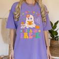 You Can't Scare Me I Teach Pre-k Teacher Halloween Ghost Men Women Kids Women's Comfort Colors T-Shirt Violet