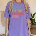 Capital Letters And Periods Bruh Teacher Women's Comfort Colors T-Shirt Violet Capital Letters And Periods Bruh Teacher Women's Comfort Colors T-Shirt Violet