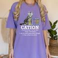 Cation Chemistry Humor Science Teacher Cat Pun Women's Comfort Colors T-Shirt Violet Cation Chemistry Humor Science Teacher Cat Pun Women's Comfort Colors T-Shirt Violet