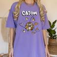 Catom Science Teacher Chemistry Lover Physics School Cat Women's Comfort Colors T-Shirt Violet Catom Science Teacher Chemistry Lover Physics School Cat Women's Comfort Colors T-Shirt Violet