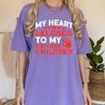 Childcare My Heart Belongs To Children Daycare Teacher Men Women Women's Comfort Colors T-Shirt Violet