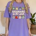 Childcare Is My Jam Child Care Teacher School Psychologist Women's Comfort Colors T-Shirt Violet Childcare Is My Jam Child Care Teacher School Psychologist Women's Comfort Colors T-Shirt Violet