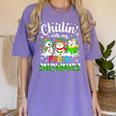 Chillin With My Pre-K Snowmies Christmas Teacher Xmas Women's Comfort Colors T-Shirt Violet