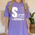 Christian Teacher S Is For Sunday School Essentials Women's Comfort Colors T-Shirt Violet Christian Teacher S Is For Sunday School Essentials Women's Comfort Colors T-Shirt Violet
