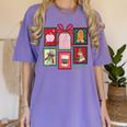 Christmas Teacher Stamps Women's Comfort Colors T-Shirt Violet
