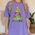 Christmas Tree Made Of Crayons School Teacher Life Student Women's Comfort Colors T-Shirt Violet