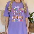 In This Classroom Everyone Is Welcome For Teacher Women's Comfort Colors T-Shirt Violet