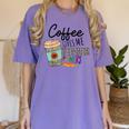 Coffee Gives Me Teacher Power Teacher Elementary Women Women's Comfort Colors T-Shirt Violet