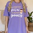 Coffee Gives Me Teacher Powers Teacher Women's Comfort Colors T-Shirt Violet Coffee Gives Me Teacher Powers Teacher Women's Comfort Colors T-Shirt Violet