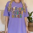 Coffee Teach Repeat Leopard Print Back To School Teachers Women's Comfort Colors T-Shirt Violet