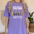 Complementary Colors Pun Artist Art Teacher T-Shirt Women's Comfort Colors T-Shirt Violet Complementary Colors Pun Artist Art Teacher T-Shirt Women's Comfort Colors T-Shirt Violet
