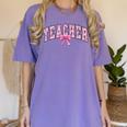 Coquette Bow Back To School First Day Teacher Women's Comfort Colors T-Shirt Violet Coquette Bow Back To School First Day Teacher Women's Comfort Colors T-Shirt Violet