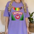 Crayon Box Fun Teacher Student Crayon Squad Halloween 2022 Women's Comfort Colors T-Shirt Violet Crayon Box Fun Teacher Student Crayon Squad Halloween 2022 Women's Comfort Colors T-Shirt Violet