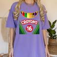 Crayon Box Fun Teacher Student Crayon Squad Halloween 2023 Women's Comfort Colors T-Shirt Violet