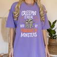 Creepin It Real Kindergarten Monsters Halloween Teacher Women's Comfort Colors T-Shirt Violet