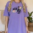 Cut Music Teacher Shirt With a Piano Keys Notes And Flowers Women's Comfort Colors T-Shirt Violet