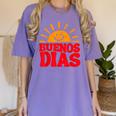 Cute Bilingual Spanish Teacher Buenos Dias Sunshine Women's Comfort Colors T-Shirt Violet Cute Bilingual Spanish Teacher Buenos Dias Sunshine Women's Comfort Colors T-Shirt Violet