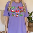 Cute Coquette Pencil Bow Christmas School Teacher Student Women's Comfort Colors T-Shirt Violet