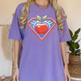 Cute Distressed Super Teacher Superhero Apple Women's Comfort Colors T-Shirt Violet Cute Distressed Super Teacher Superhero Apple Women's Comfort Colors T-Shirt Violet