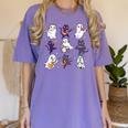 Cute Ghost Cat Playing Musical Halloween Music Teacher Women's Comfort Colors T-Shirt Violet Cute Ghost Cat Playing Musical Halloween Music Teacher Women's Comfort Colors T-Shirt Violet