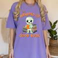 Cute Halloween Teacher Librarian Mummy Reading Books Women's Comfort Colors T-Shirt Violet Cute Halloween Teacher Librarian Mummy Reading Books Women's Comfort Colors T-Shirt Violet