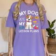 My Dog Ate My Lesson Plan Teacher Back To School Women's Comfort Colors T-Shirt Violet My Dog Ate My Lesson Plan Teacher Back To School Women's Comfort Colors T-Shirt Violet