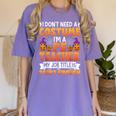 I Don't Need a Costume I'm a Pe Teacher Retro Halloween Women's Comfort Colors T-Shirt Violet