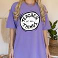 Dr Seuss Teacher Of All Things Red Emblem Women's Comfort Colors T-Shirt Violet Dr Seuss Teacher Of All Things Red Emblem Women's Comfort Colors T-Shirt Violet