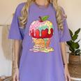 Dripping Apple Ice Cream Cone Cute Teacher Appreciation Women's Comfort Colors T-Shirt Violet