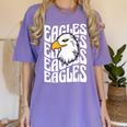 Eagles School Sports Fan Team Spirit Teacher Parent Student Women's Comfort Colors T-Shirt Violet