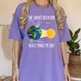Earth Rotation Earth Day Science Teacher Kids Women Women's Comfort Colors T-Shirt Violet Earth Rotation Earth Day Science Teacher Kids Women Women's Comfort Colors T-Shirt Violet
