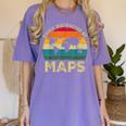 Easily Distracted By Maps Geography Teacher Women's Comfort Colors T-Shirt Violet Easily Distracted By Maps Geography Teacher Women's Comfort Colors T-Shirt Violet